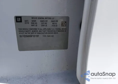 2016 Chevrolet Malibu Limited Lt z USA, uszkodzony, nr VIN 1G11C5SAXGF101187